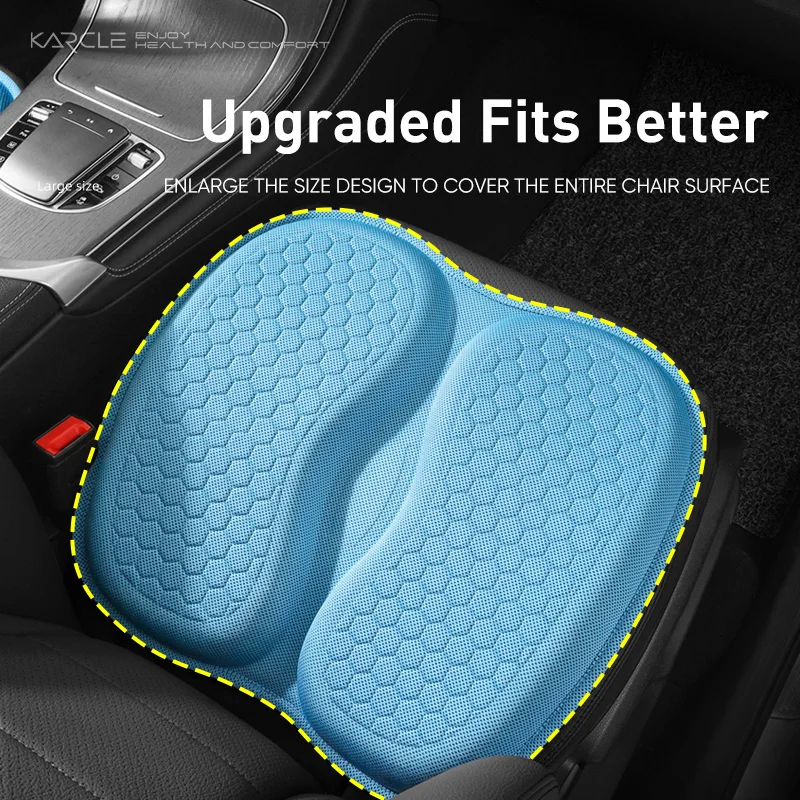 3D Summer Gel Breathable Single Seat Cover Cushion Ventilation Cooling Universal Car Curved Design Pad Auto Interior Accessory