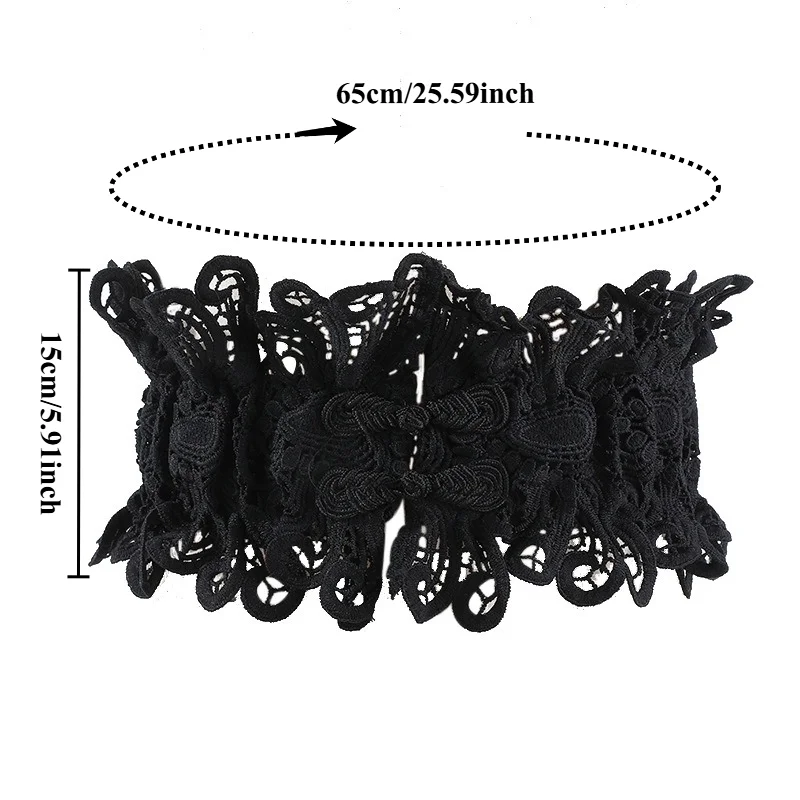 Fashionable Niche Lace-Tie Frilled Skirt-Style Women’s Wide Waist Cincher Outerwear Waist-Cinching Stretch Elastic Waist Cincher