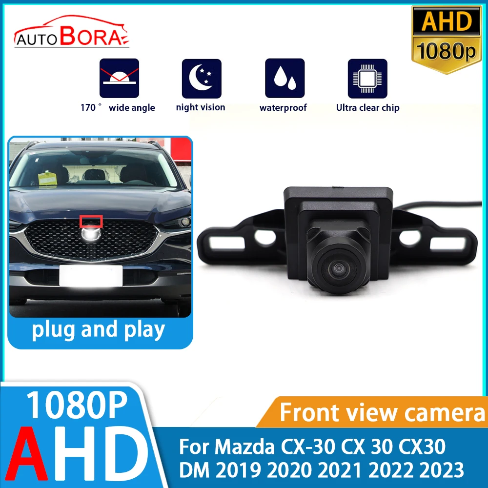 

ZhuCamX 1080p Ultra Clear Night Vision LOGO Parking Front View Camera For Mazda CX-30 CX 30 CX30 DM 2019 2020 2021 2022 2023