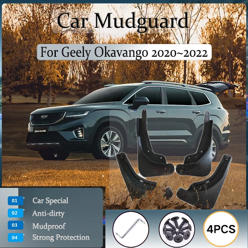 

Car Mud Flaps For Geely Okavango Haoyue VX11 2020 2021 2022 Anti-splash Mudguards Fender Mud Guard Exterior Set Auto Accessories