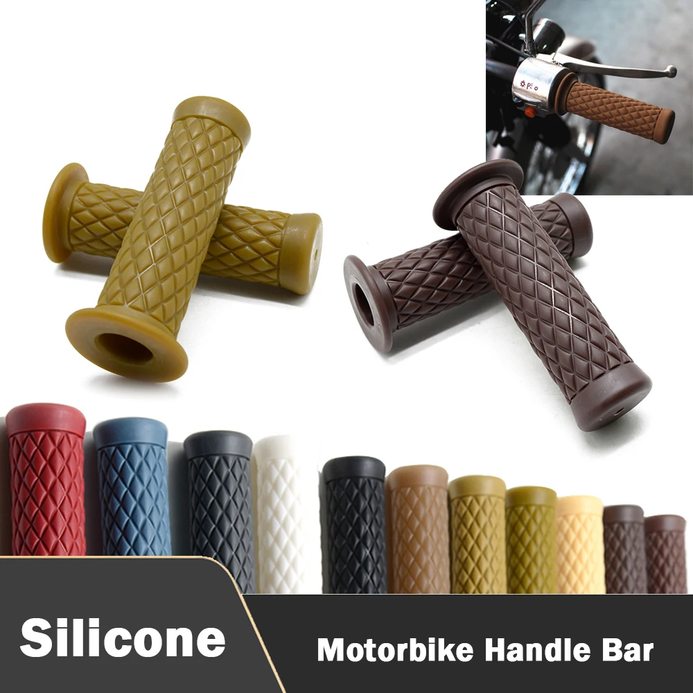 

Motorcycle Accessories Retro Rubber Classic Handle Bar Unviersal 7/8"22MM Vintage Moto Handlebar Cafe Racer Grip Motorbike Parts