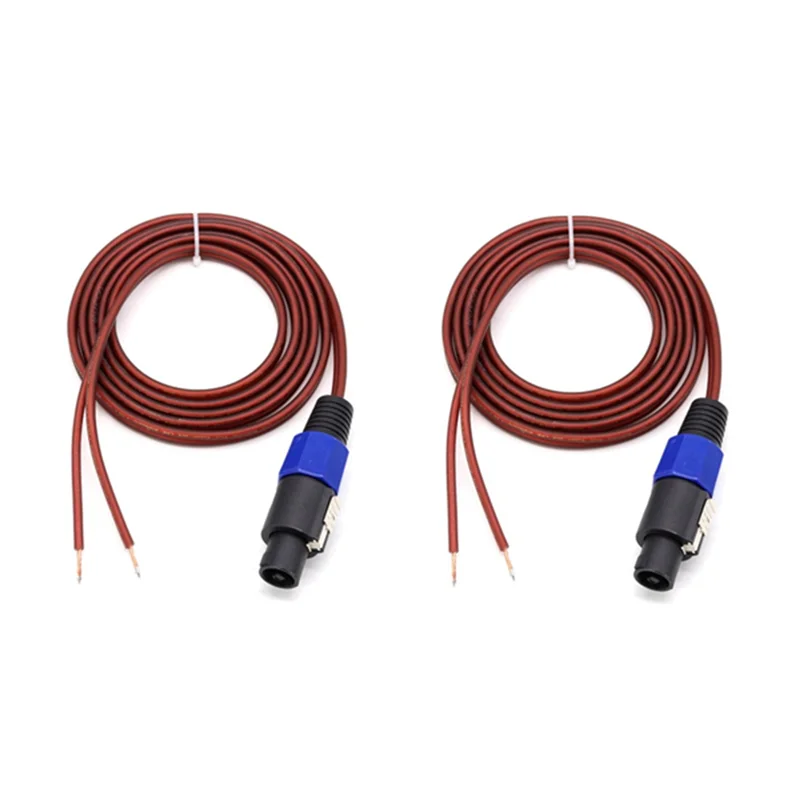 2Pcs Speakon Speaker Cable Bare Wire Open End Cable, Speakon to Speaker Wire Audio Cord Amplifier Connection Cord