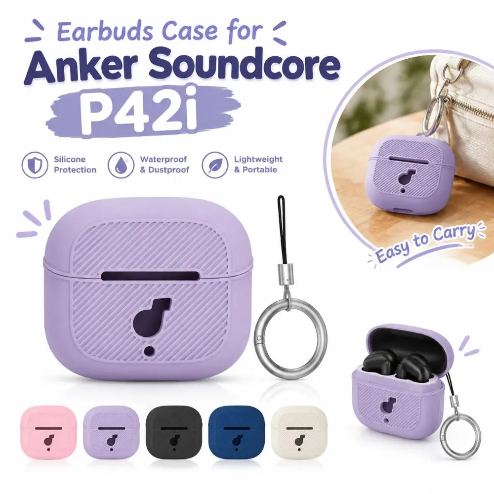 Silicone Earbuds Case for Anker Soundcore P42i Shockproof Dustproof Silicone Protective Cover Solid for for Anker Soundcore P42i