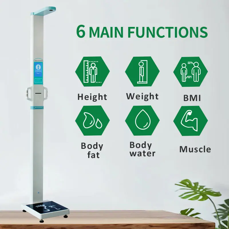 Coin Operated Digital Height Weight bmi and Fat Fitness Health Scale