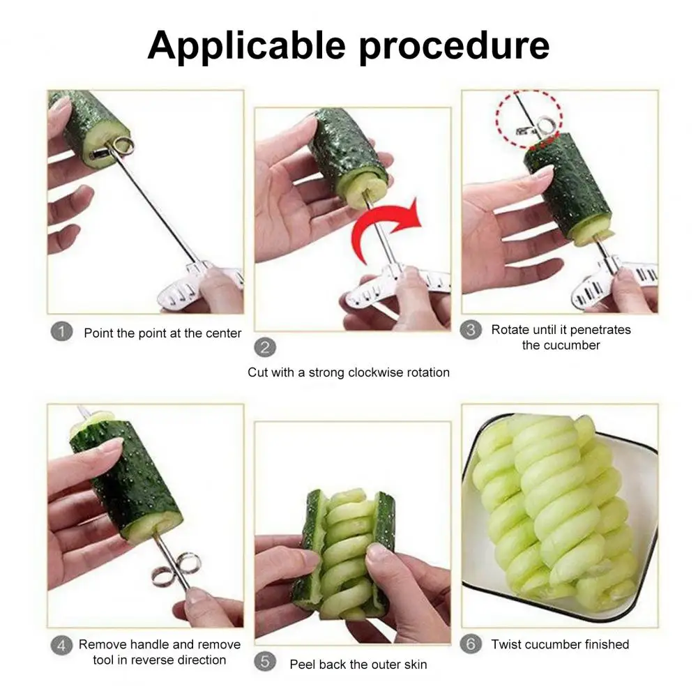 قطاعة فواكه حلزونية مقاومة للاهتراء أداة حلزونية للخضراوات من الفولاذ المقاوم للصدأ لولبية للشواء للتجمعات #5