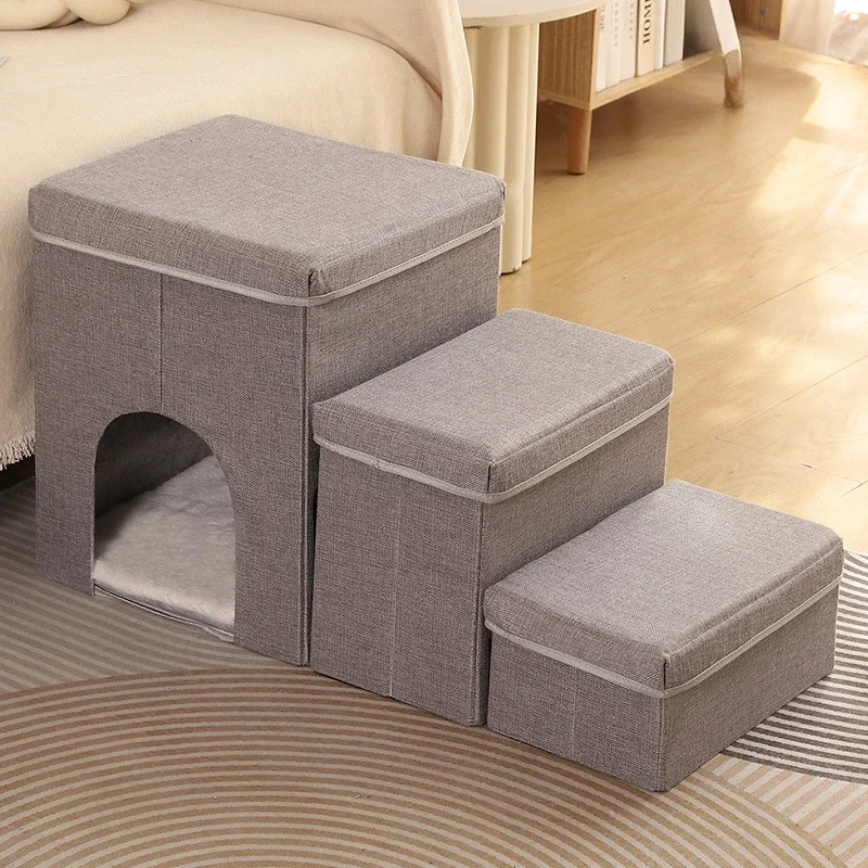 

Foldable Pet Staircase Anti-Slip Dog Ramp Non-Collapsing Storage Bed for Pets Easy to Fold for Space-Saving