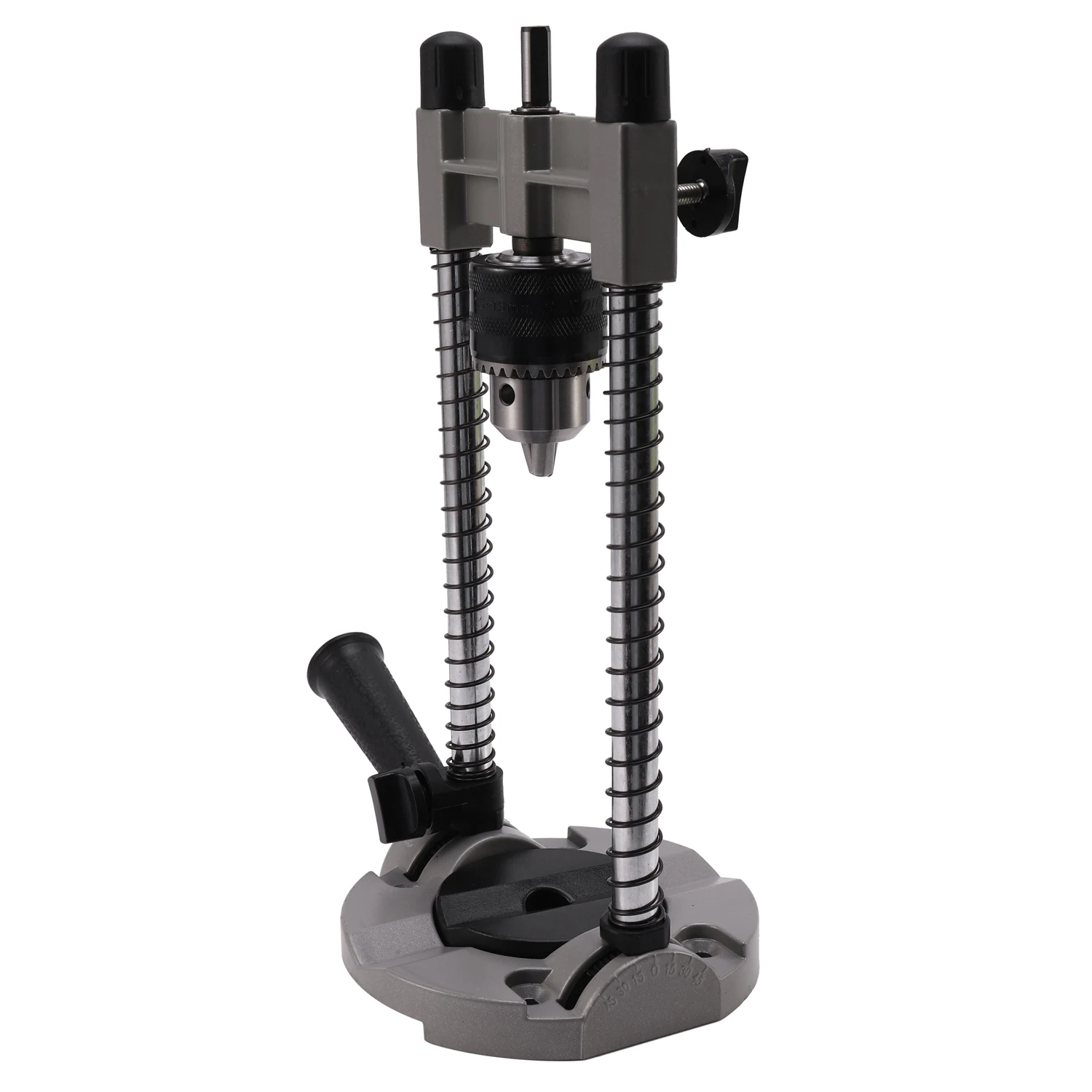 A95G 1 Pcs Multifunctional Drill Stand Adjustable 45-90° Angle Drill Guide Attachment, With Chuck Drill Holder Stand, For Electr