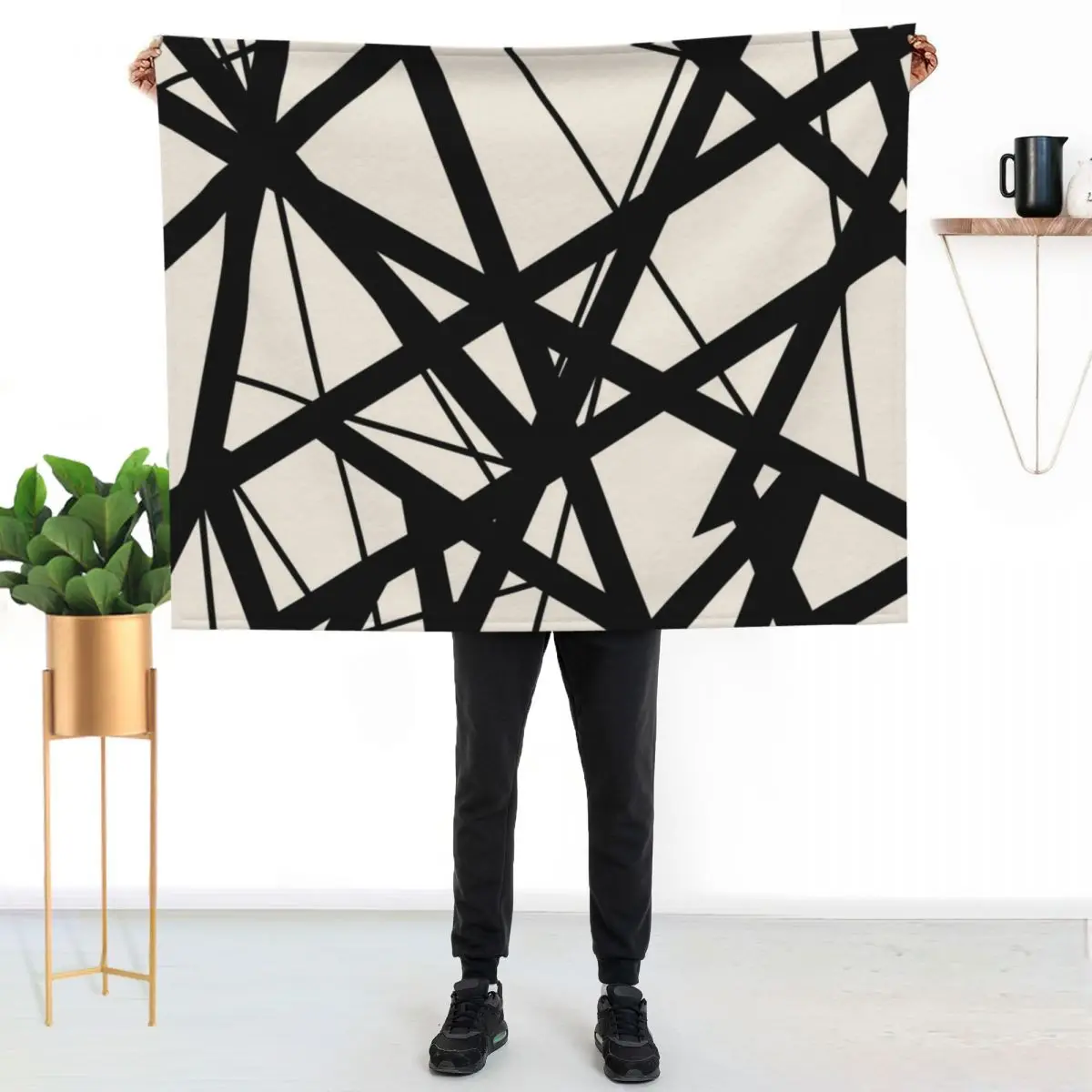 EVH: authentic stripes design (eggshell) Throw Blanket Vintage Decorative Sofa Decoratives Luxury St Decorative Sofas Blankets