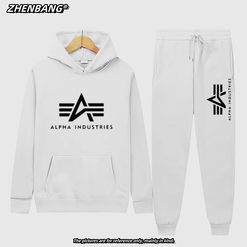 Brand Alpha Industries Alpha Casual Cotton Plus Fleece Hooded Jumper Letter Printing Men\'s New 2024 Europe and The United States