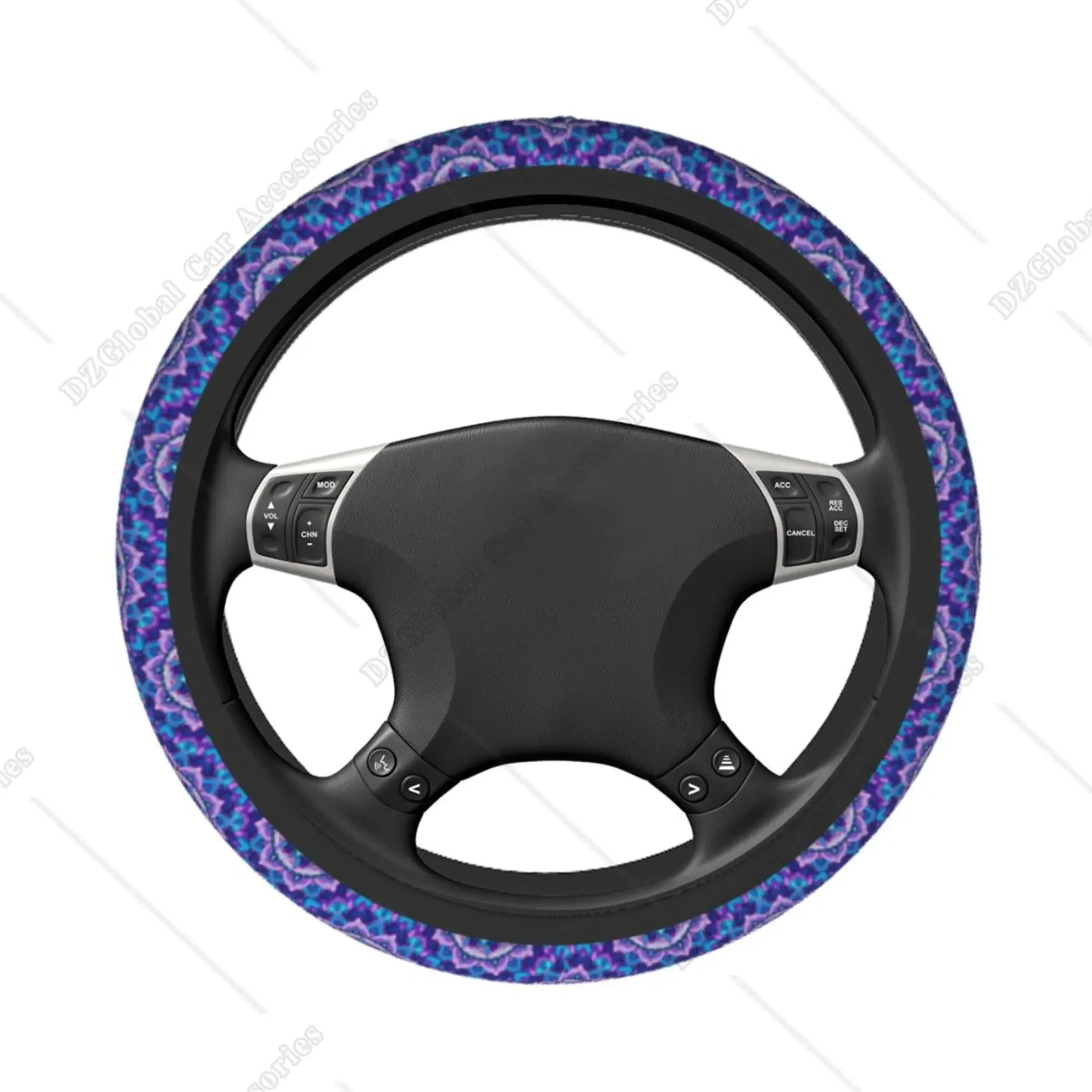 Coprivolante con stampa Mandala bohémien elasticità antiscivolo accessori per auto protezione per volante universale 15 pollici