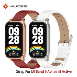 Strap For Mi Band 9 Active Bracelet for Mi Band 8 Active Watchband for Redmi Smart Band 2 3 Strap Accessories PU Leather
