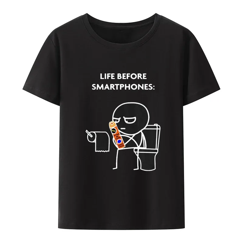 Life Before Smartphones T-shirt Printing Streetwear Summer Casual Cool Modal O-neck T-shirt