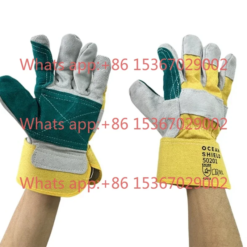 Double-layer Cow Split Leather Premium Wear Resistant Cowhide Gloves