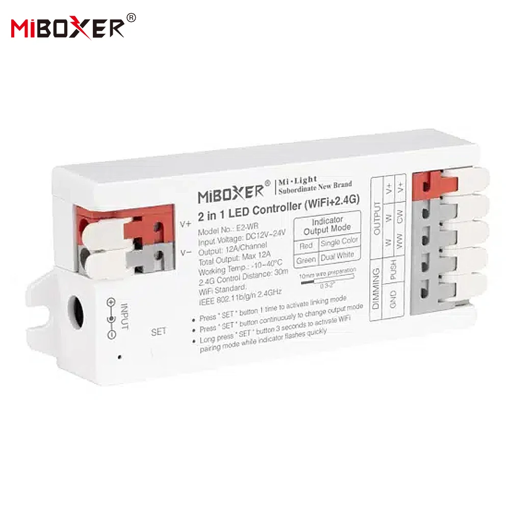 Miboxer 2.4G RF Remote Control E2-RF 2 3 w 1 LED Controller Single color Dual white RGB RGBW RGB+CCT LED Strip Light Dimmer