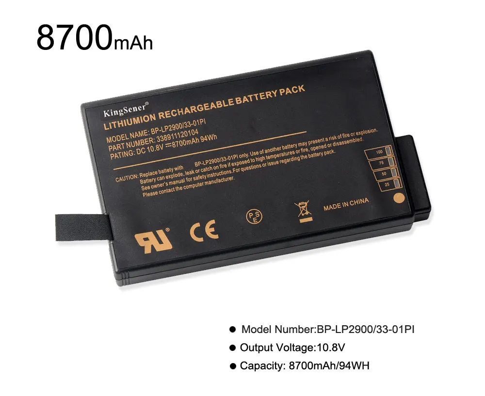 KingSener BP-LP2900/33-01PI Smart Li-ion Battery For Getac X500 S400 M230 V100 V200 V1010 BP-LP2900 BP-LC2600 BP-LC2600/33-01SI