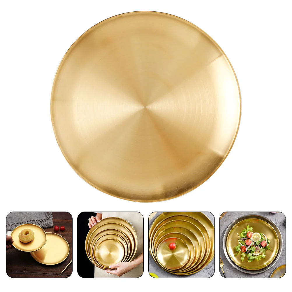 

Stainless Steel Tray Lightweight Rust-Resistant Stackable Food Serving Plate For Bbq Cake Dessert Fruit Vegetable Snack Display