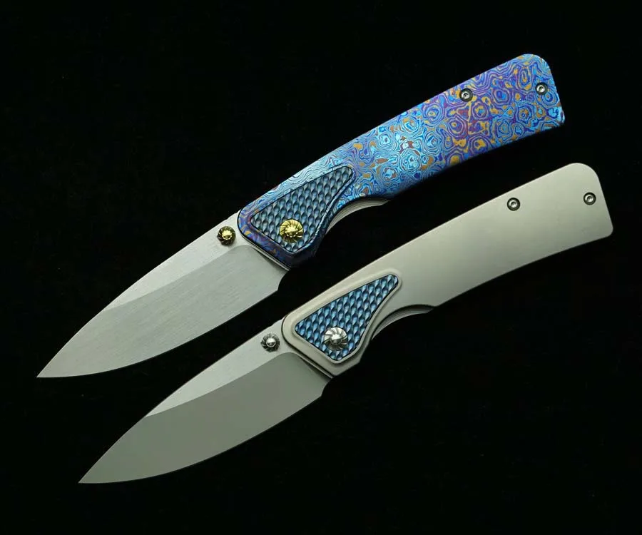 LEMIFSHE New Rattlesnak Real M390 Blade Titanium Handle Outdoor Camping Hunting Kitchen Survival Pocket EDC Tool Folding Knife