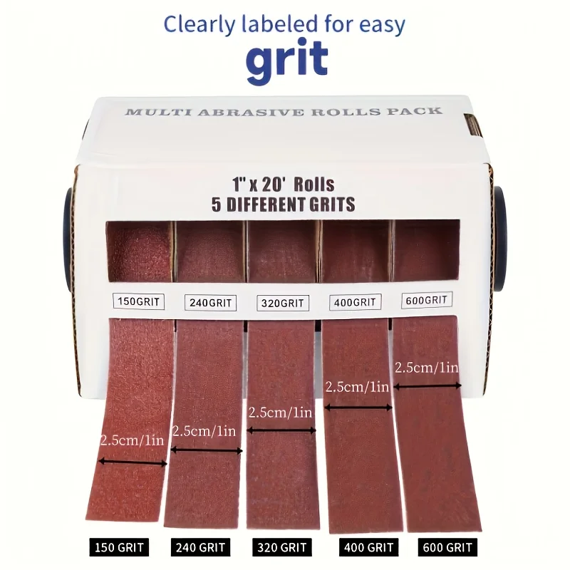 

4 Grits Abrasive Sand Paper Rolls Sand Belt Roll Dispenser Drawable Emery 80 150 240 320 400 600 Grits Per Roll 6M Abrasive Tool