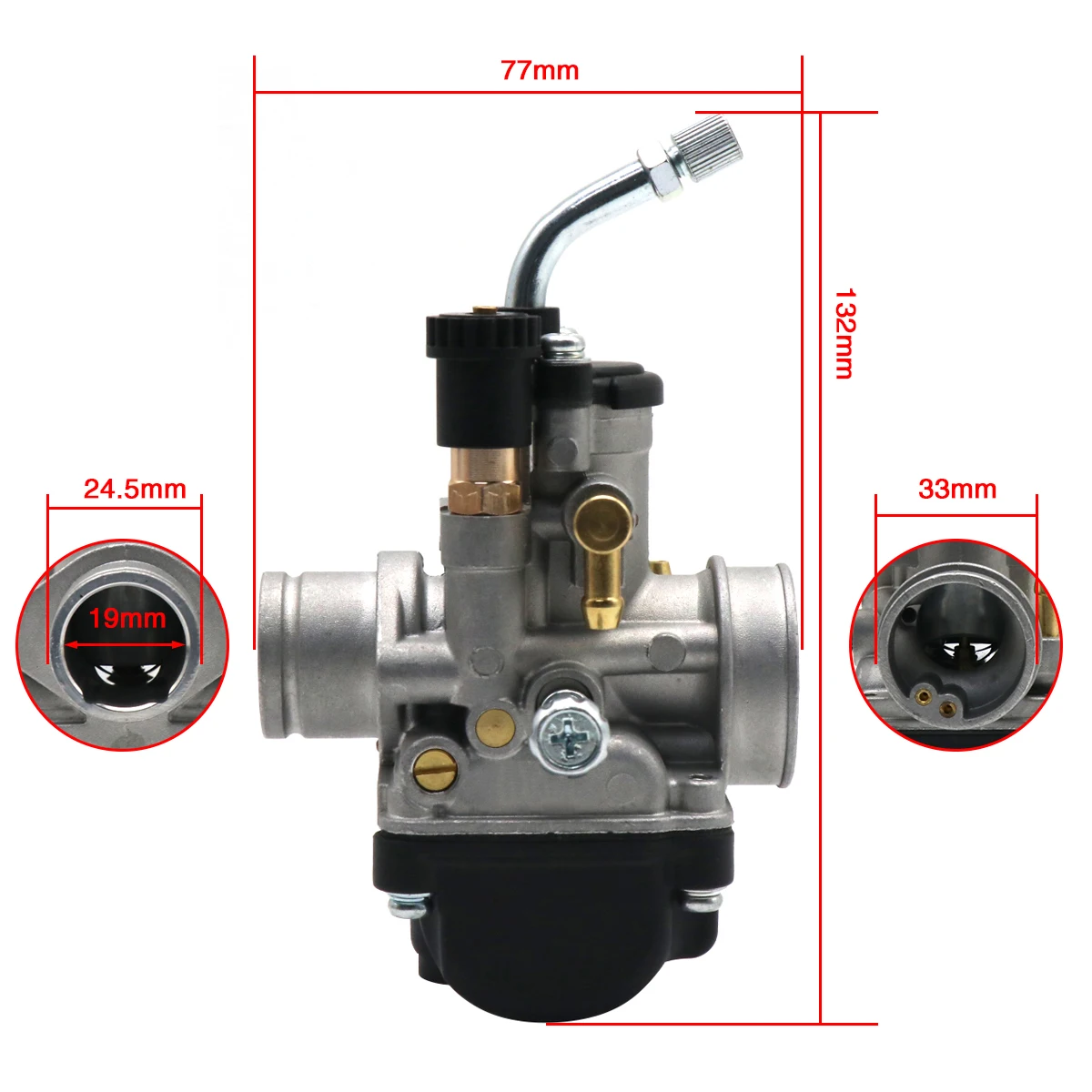 Alconstar-Dellorto Carburetor PHBG 19 BS 2-stroke Left Hand Carburador Carburateur For Aprilia Yamaha 50-125cc Mopeds Scooters