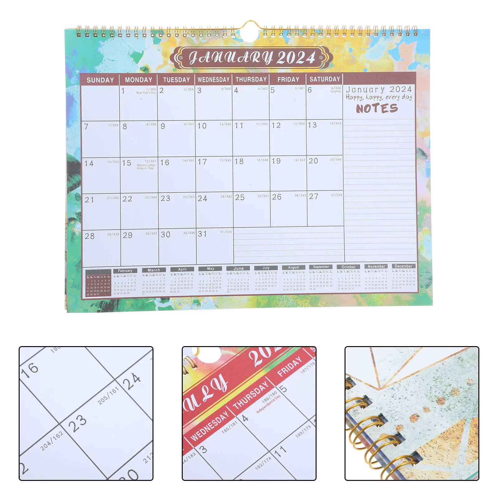 

Large Wall Calendar 2024 Monthly Spiral Hanging Calendar Art Design for Home Office Family Planning Organizer Wall Calendars