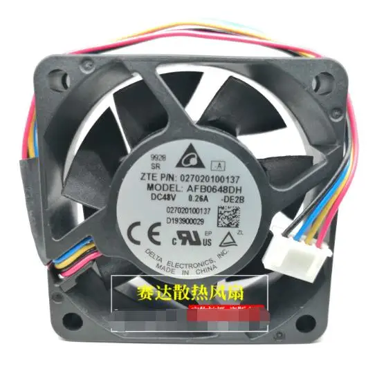 

Delta Electronics AFB0648DH DE2B DC 48V 0.26A 60x60x25mm 4-Wire Server Cooling Fan