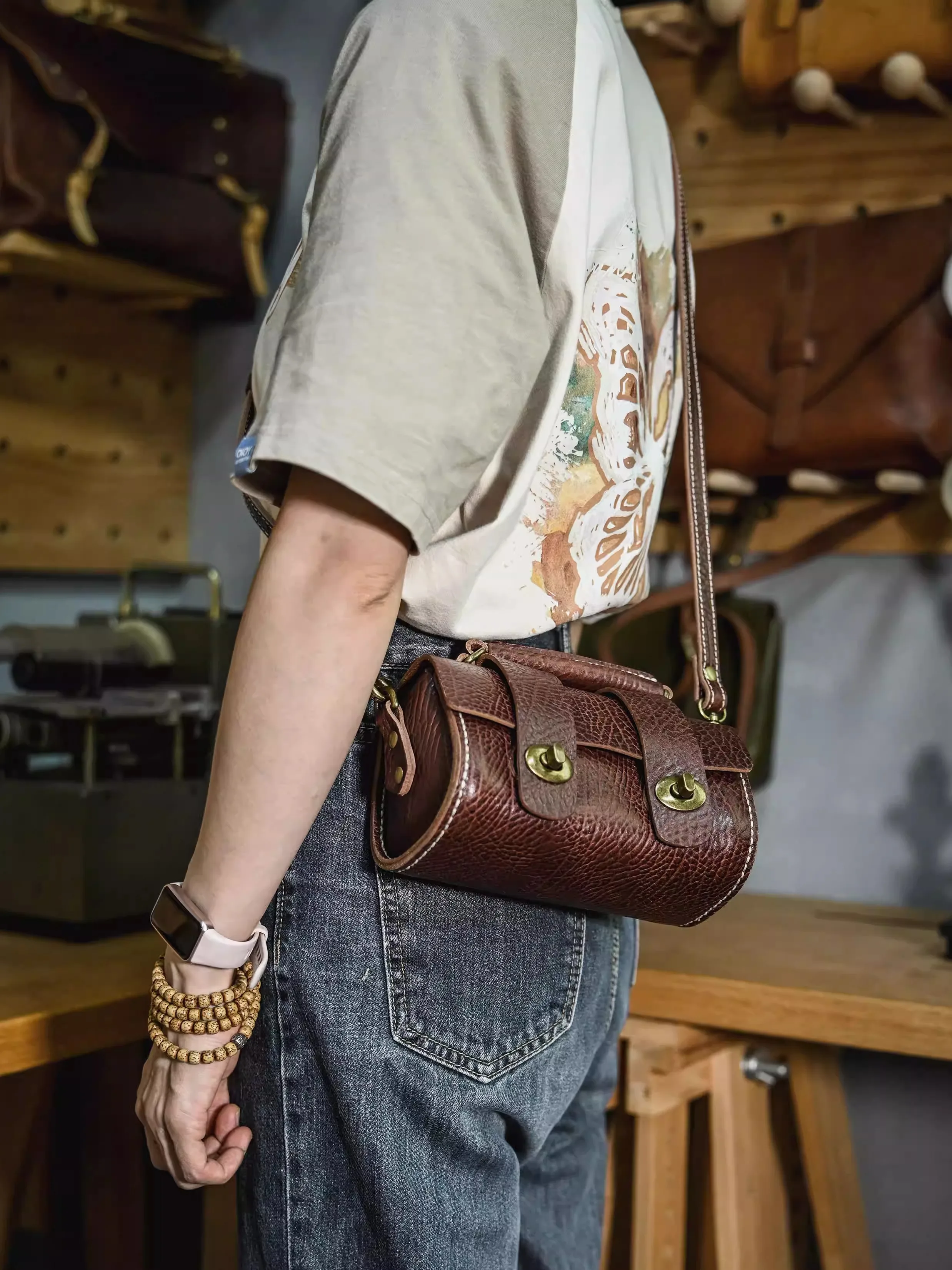 

PNDME high-quality first layer cowhide women's small handbag designer handmade genuine leather female shoulder crossbody bag