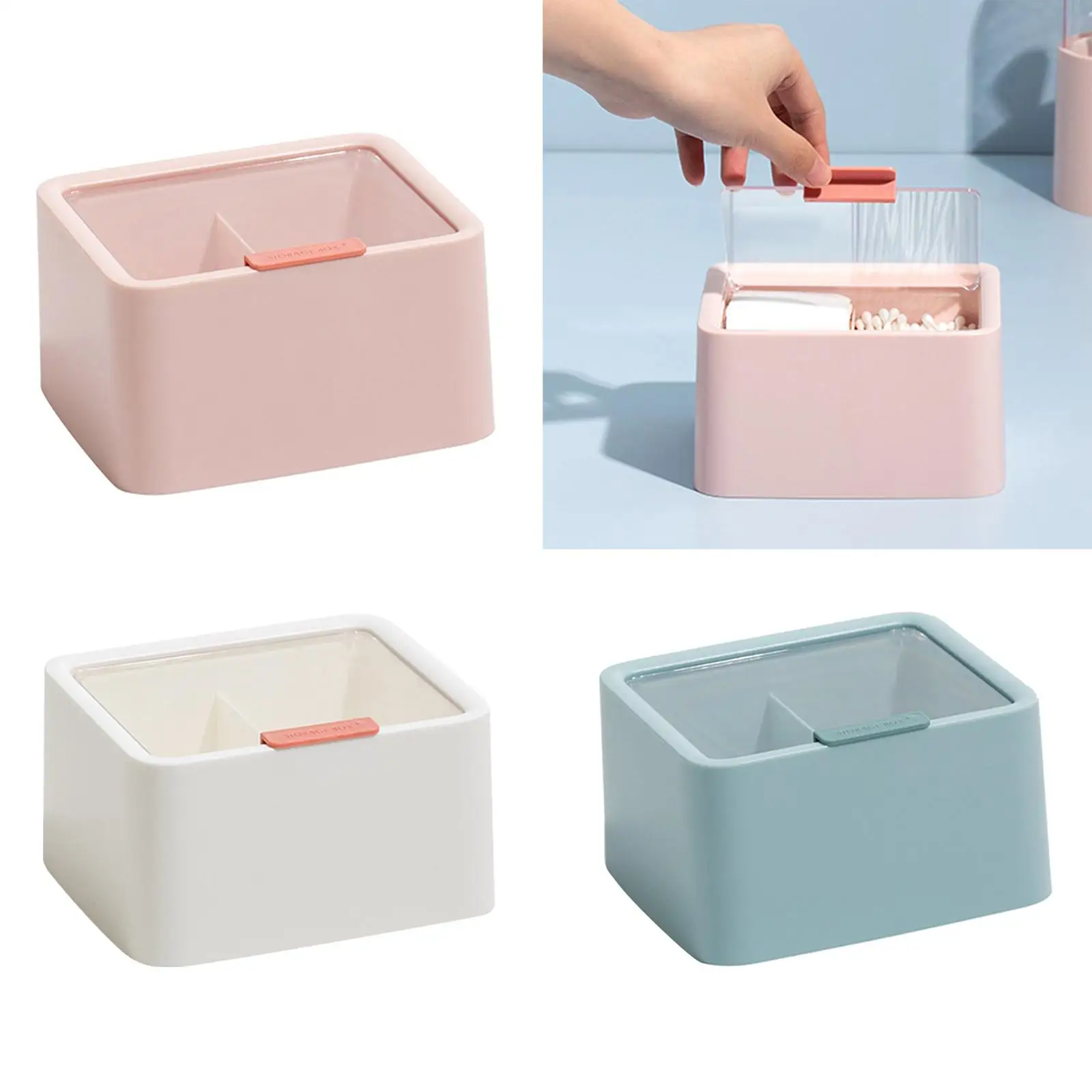 Cotton Pad Storage Box Desktop Organizer Dustproof ABS Cosmetic Holder