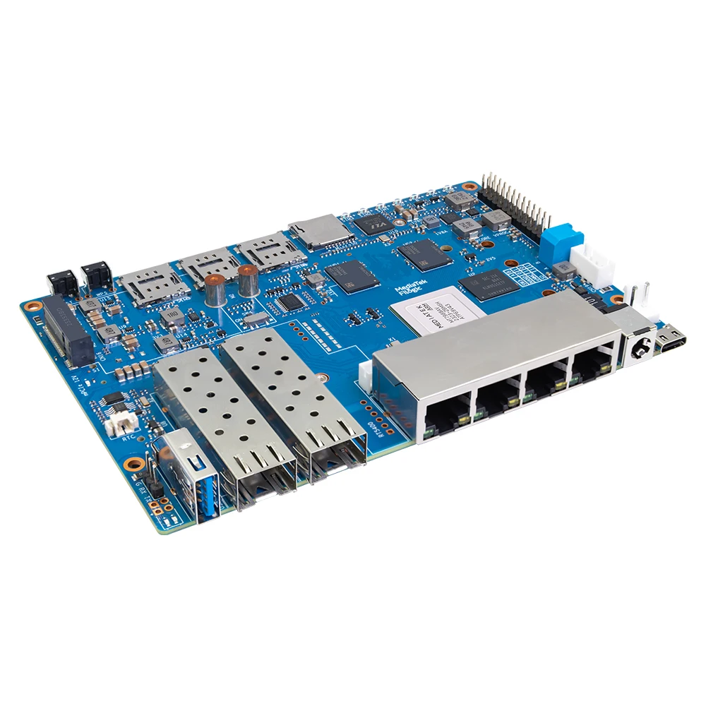 Imagem -04 - Banana pi Bpi-r4 Router Board Mediatek Mt7988a Filogic 880 4-core Arm Corex-a73 Wifi7 Módulo Ipa Nic Porta de Rede 4x Gbe