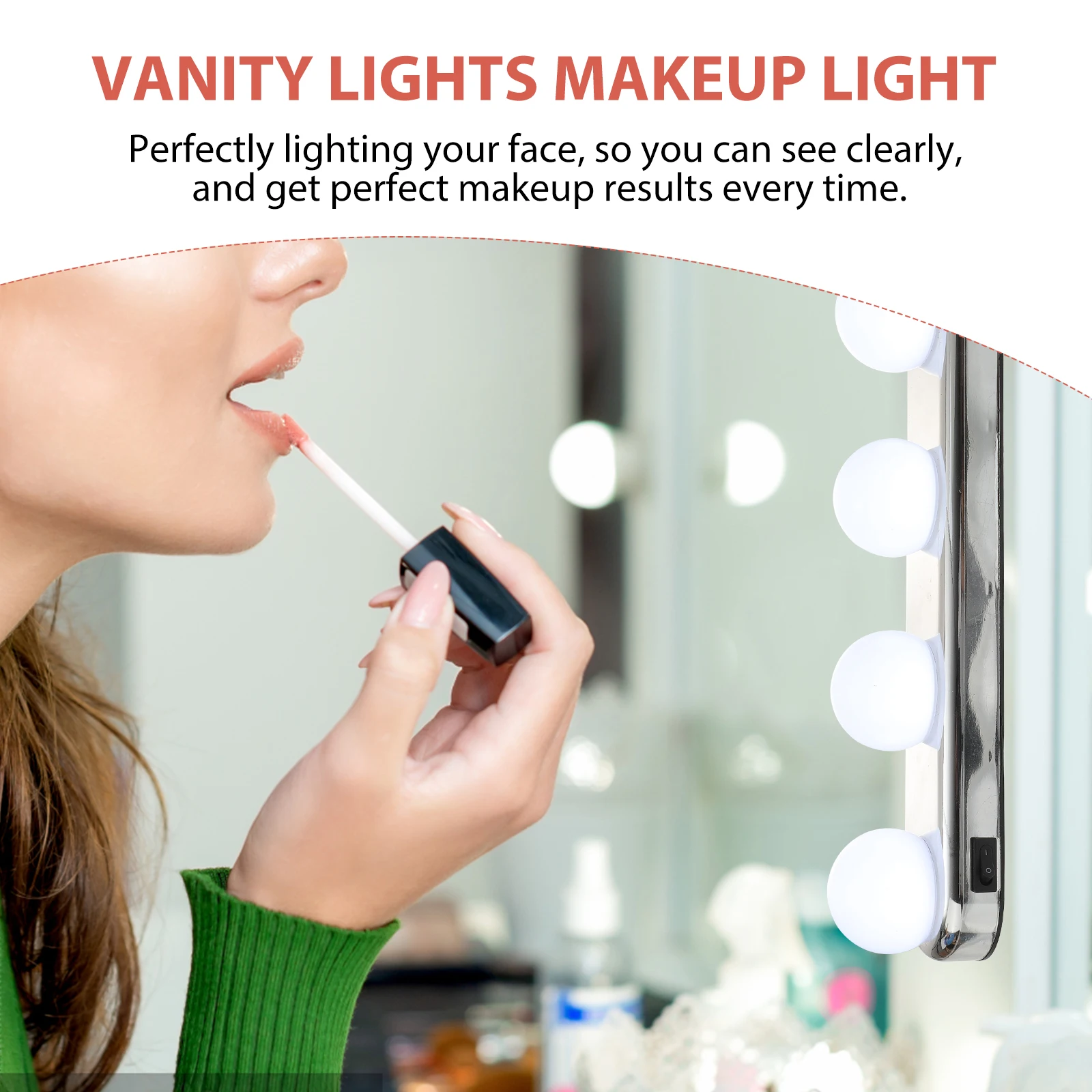 

Makeup Light Mirror Portable Vanity Lights Led Dresser Lamp Suction Cup Installation Bathroom Showroom Photo Display