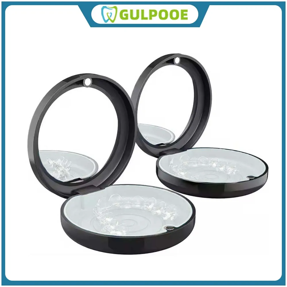 

GULPOOE 1 Pcs Dentistry Correction Storage Box Orthodontic Case Dental Retainer Box Mouth Guard Oral Care False Teeth Container