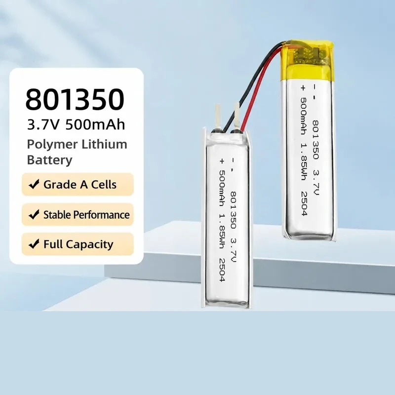 for Polymer Lithium Battery 801350 500mAh Rechargeable Battery for Bicycle Tail Light Lamp