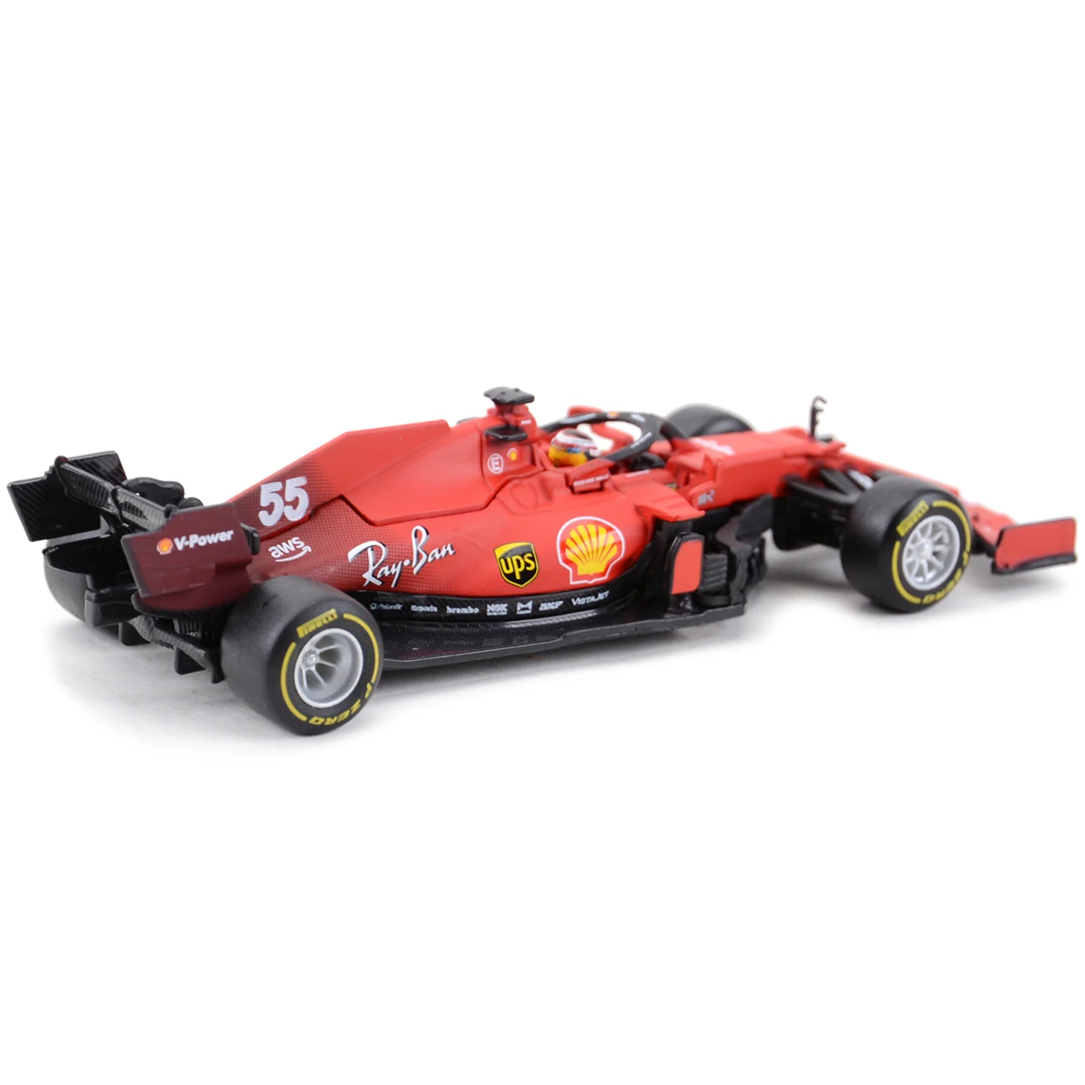 Bburago 1:43 Ferrari 2021 SF21 #16 #55 F1 Formula auto Die Cast veicoli modello da collezione giocattoli da corsa scatola acrilica