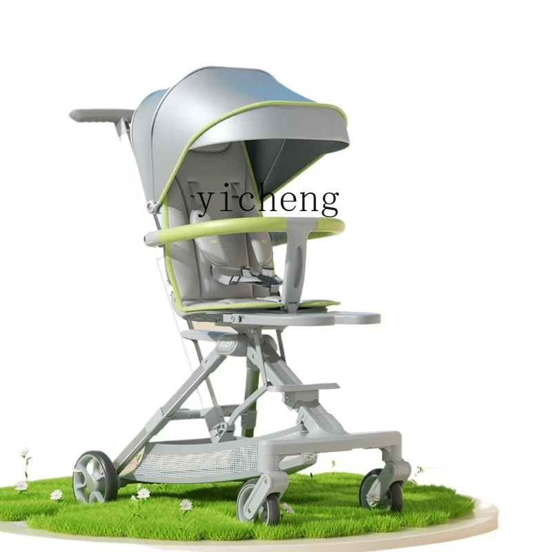 

Tqh Walk the Children Fantstic Product Baby Stroller High Landscape Baby Car One-Click Folding with Baby Children Sitting Lying