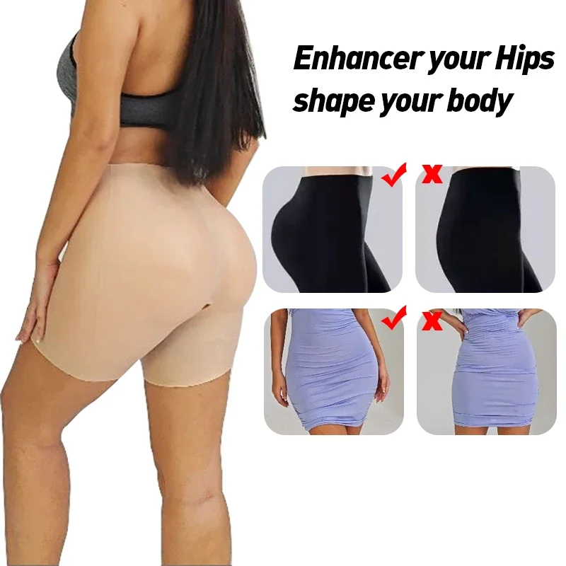Seamless Silicone Shapewear Panties for Women High Waist Butt Hip Pads Lifting Panties Buttock Enhancement and Hip Enhancers
