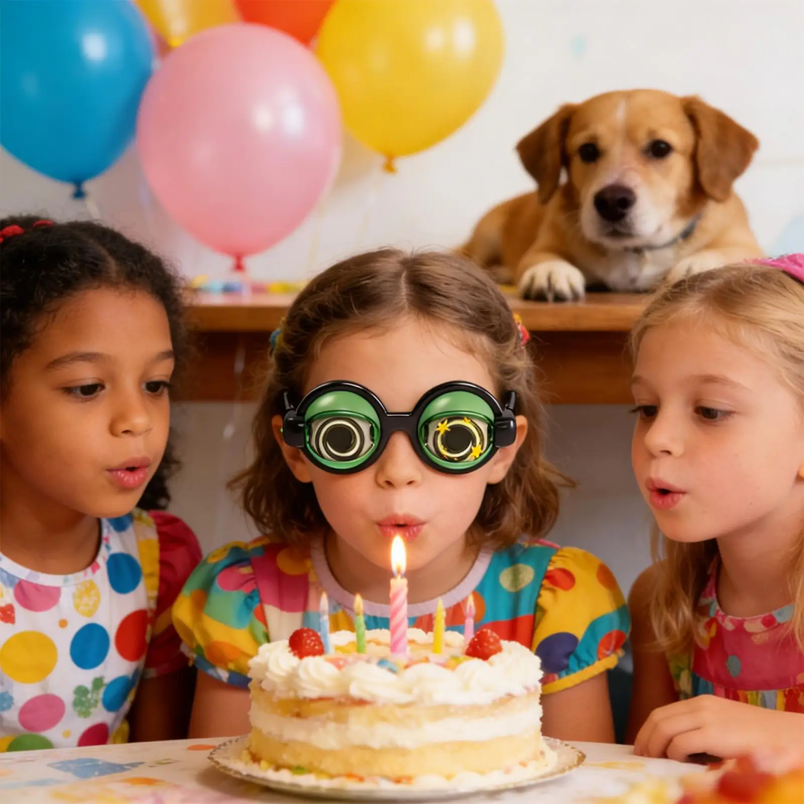 Plástico pull-string winking olhos loucos óculos engraçado novidade brinquedo para crianças festa brincadeiras mordaça adereços bobo óculos presente