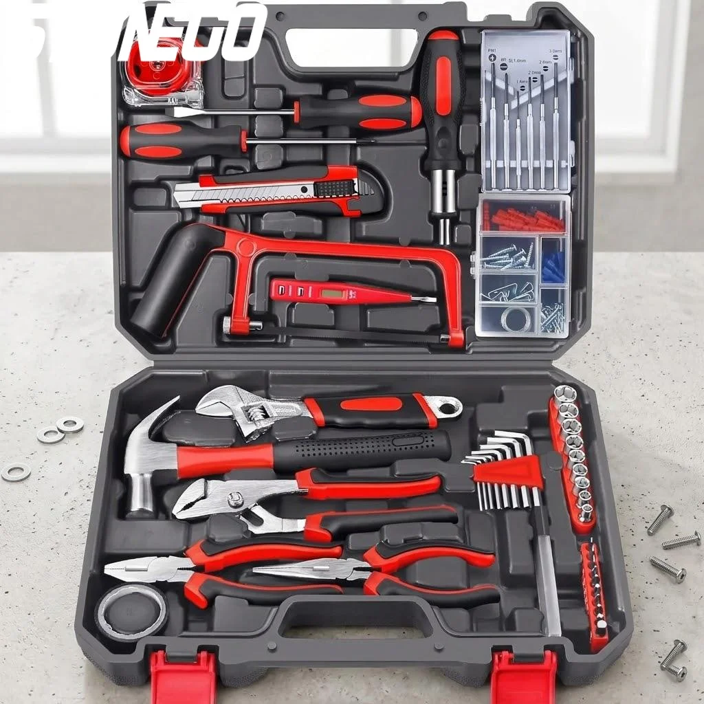 

Набор ручных инструментов для дома и ремонта, 108 предметов: отвертки, молоток, гаечный ключ, плоскогубцы, многофункциональный набор инструментов