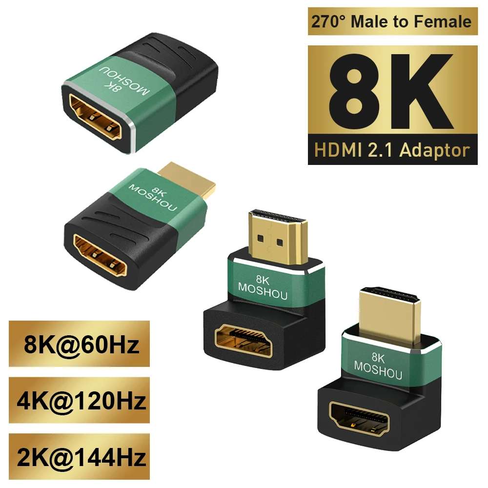 Extender adattatore HDMI 2.1 MOSHOU 8K 60Hz 4K 120Hz 48Gbps eARC HDR Video adattatore maschio-femmina per prolunga PS5 Sony