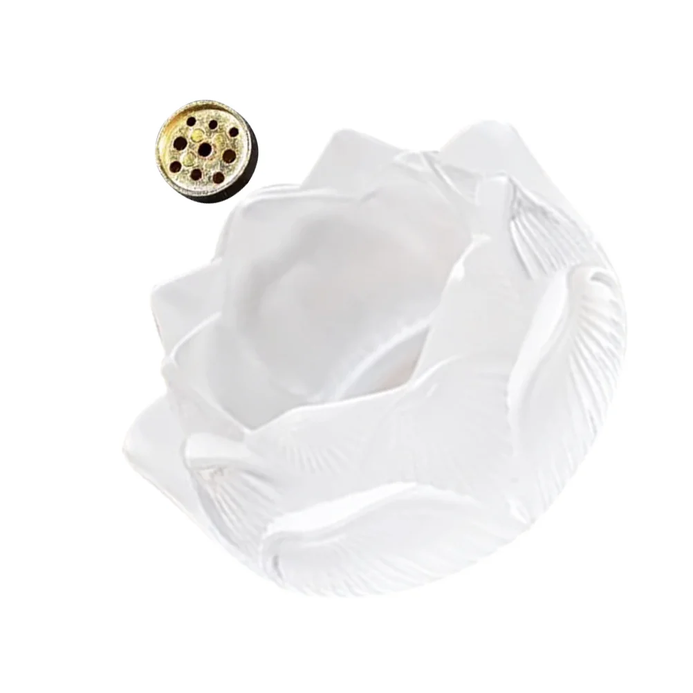 

Lotus Shaped Incense Stick Holder Burner for Aroma Therapy Desktop Decor Censer Home Office Meditation Yoga Decorative Ornament
