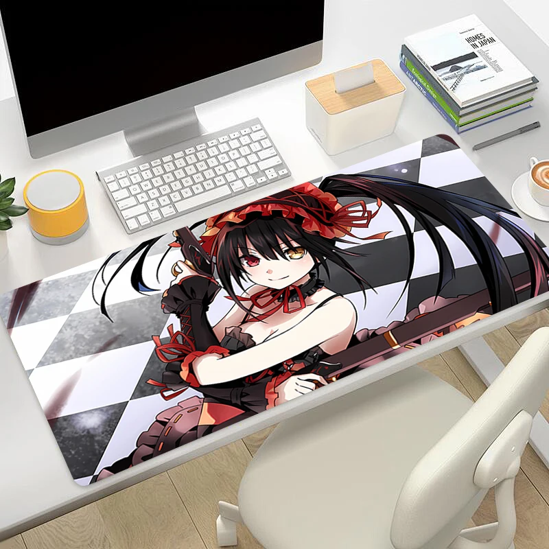 

Mouse Pad Home Gaming Laptops Keyboard Mat Deskmat Pc Accessories Desk Protector Gamer Mats Anime Tokisaki Kurumi Mouse mat xxxl