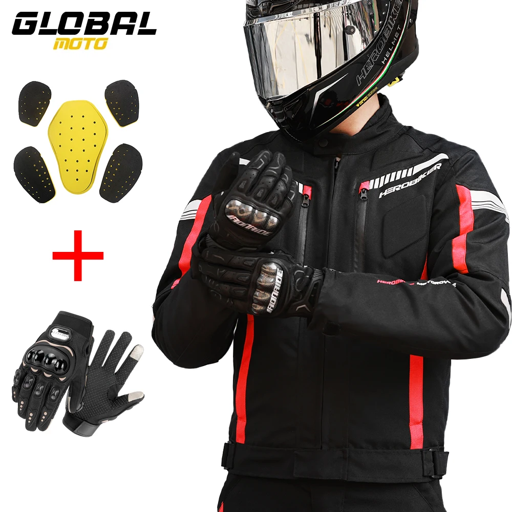 

Men's Motorcycle Jackets Wear-Resistant Anti-Fall Motocross Riding Racing Clothing Motorbike Jackets With 5pcs Protector M-3XL