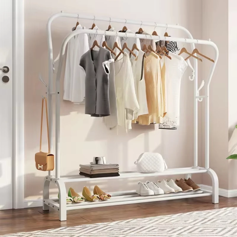 [UK Stock]146*110*35cm Clothes Rack Shoes Rack Storage Shelf Floor-Standing Clothe&Coat Shelf Bedroom Hanging Rack bag organizer