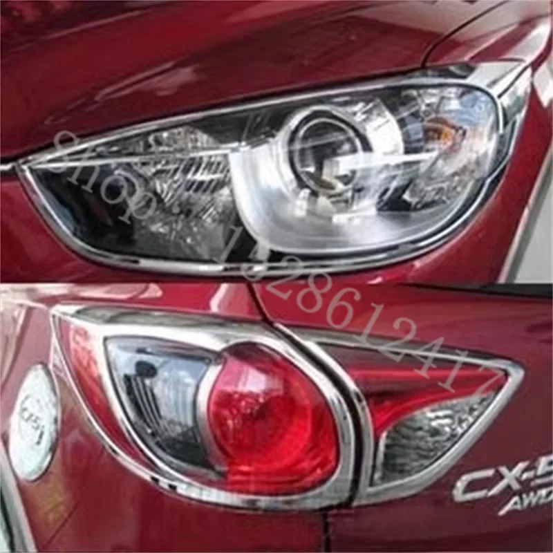 

2013 2014 2016, подходит для Mazda CX-5 CX5, Хромированная передняя фара + задняя фара, крышка заднего фонаря, аксессуары для отделки