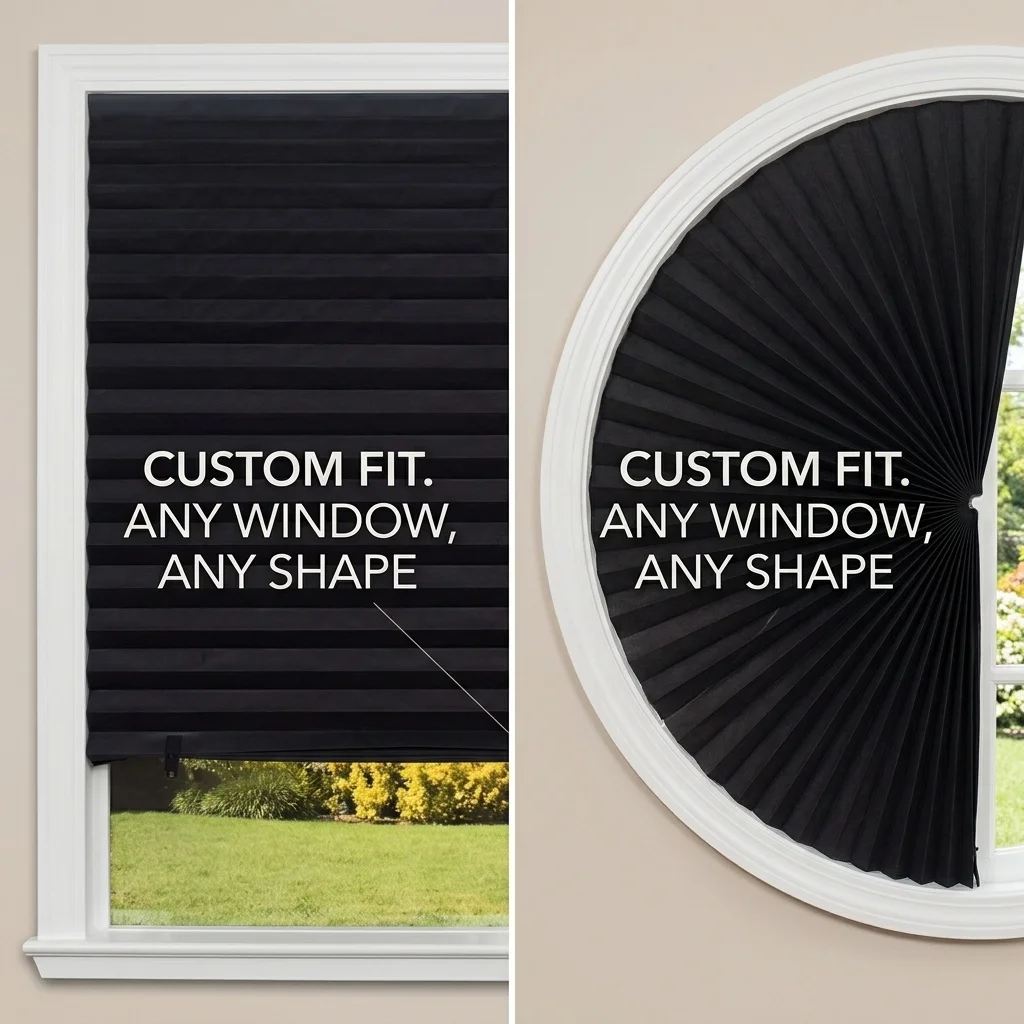 Practical Pleated Window Shade Curtain Foldable Light Filtering Privacy Curtain Easy Install for Home Balcony Bedroom Decoration
