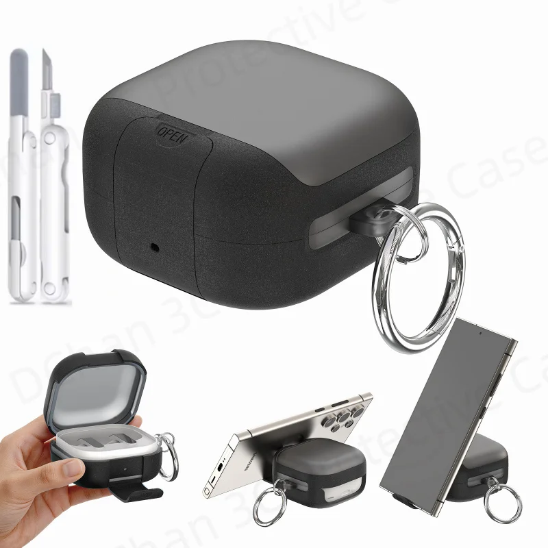 2026 New Locking for Samsung Galaxy Buds 4 Pro Buds4 Case with Phone Stand&Cleaning Kit Clear Case for New Galaxy Buds4 Pro Case