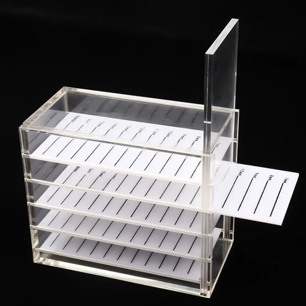 False Eyelash Storage Box Transparent Acrylic Drawer Design Eyelash Display Rack Multilayers Stand Scale for Salon Use
