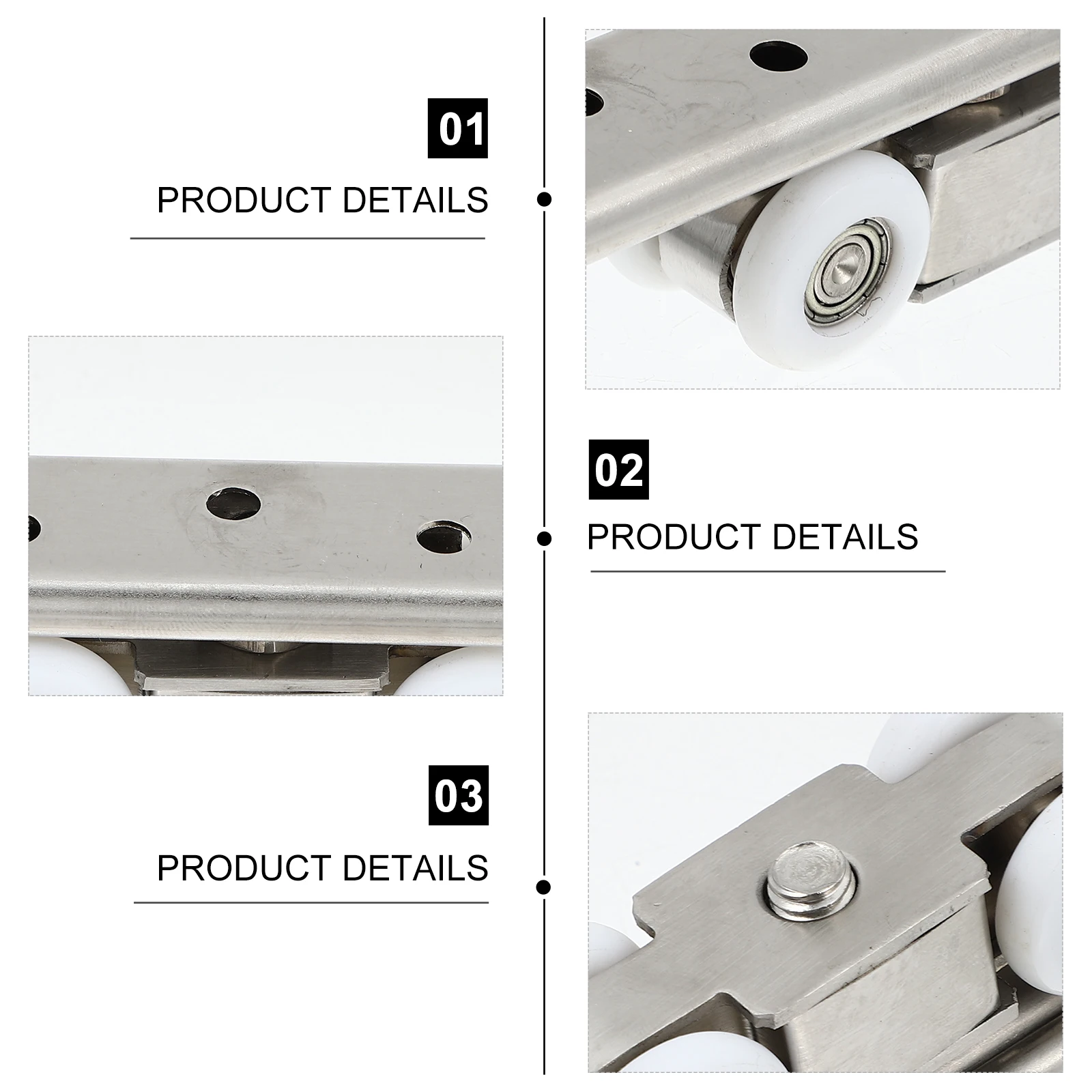 

1 set 1 Set Stainless Steel Sliding Door Roller Set Heavy Duty Track Wheel Corrosion Resistant Easy Install Furniture Barn Door