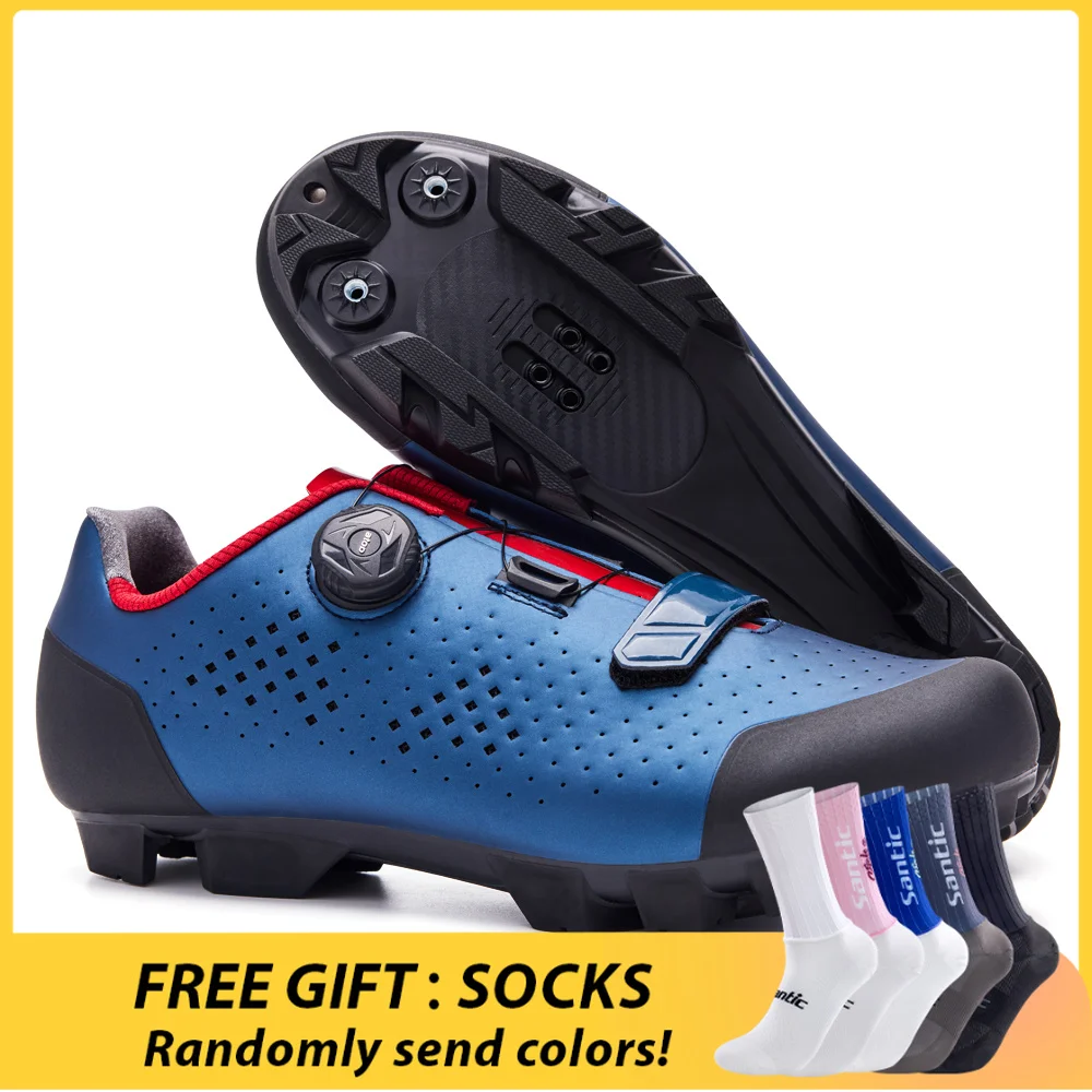 

Santic Cycling Shoes MTB Mountain Bike Wear Resistant Breathable Bicycle Nylon Bottom Self-Locking Riding Shoes MN1128