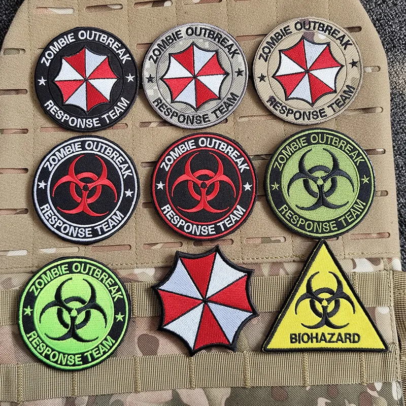 Umbrella Corporation Embroidered Patches Biochemistry Umbrella Military Army Badges For Clothes Bags