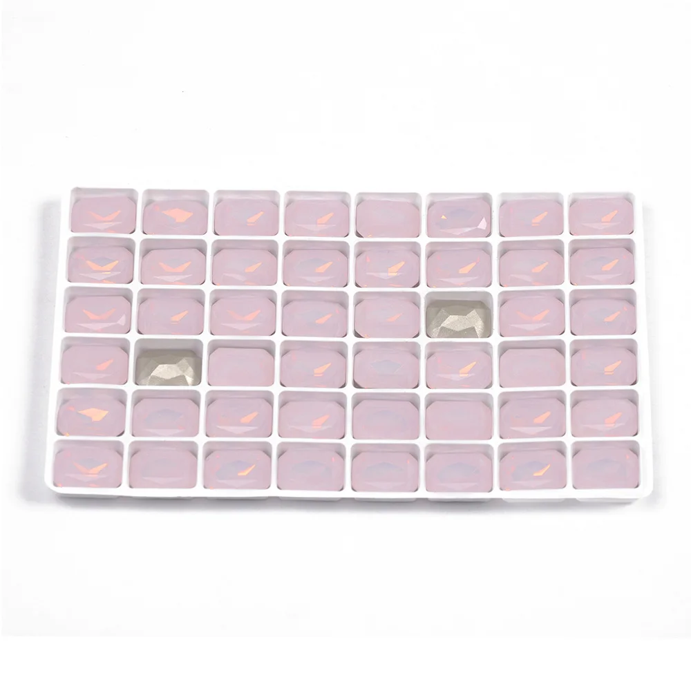Rose Wasser Opal Achteck Strass Klaue Pointback Aufnäher Kristalle Für DIY Handwerk Kleid Tasche Dekorationen Nähen Zubehör – Detail 5