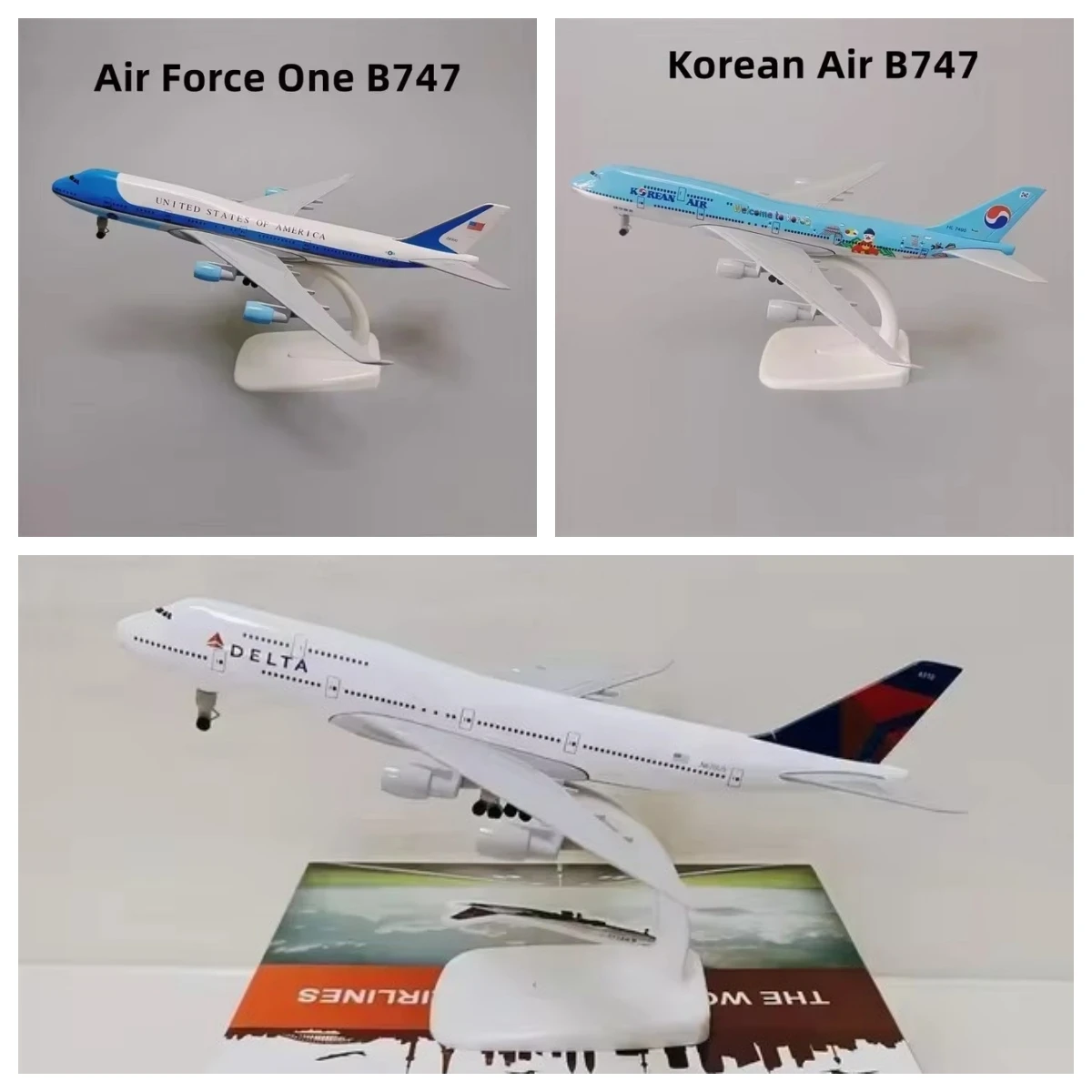 Model Airplane Toys 20cm Plane Die-cast Model Planes B747 Airplane Model Aircraft Suitable for Collection & Christmas Birthday